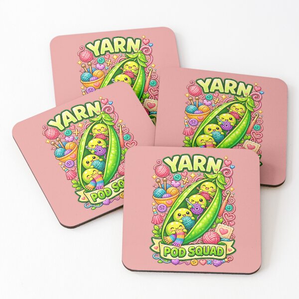 Item preview, Yarn Pod Squad - Cute Kawaii Knitting & Crochet Peas designed and sold by Human Error Goods.