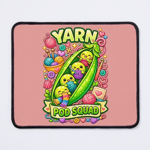 Item preview, Yarn Pod Squad - Cute Kawaii Knitting & Crochet Peas designed and sold by Human Error Goods.