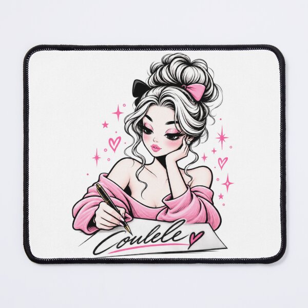 Item preview, Flirty Aesthetic Girl Writing with Pink Bow  designed and sold by LC&LCPlatform.