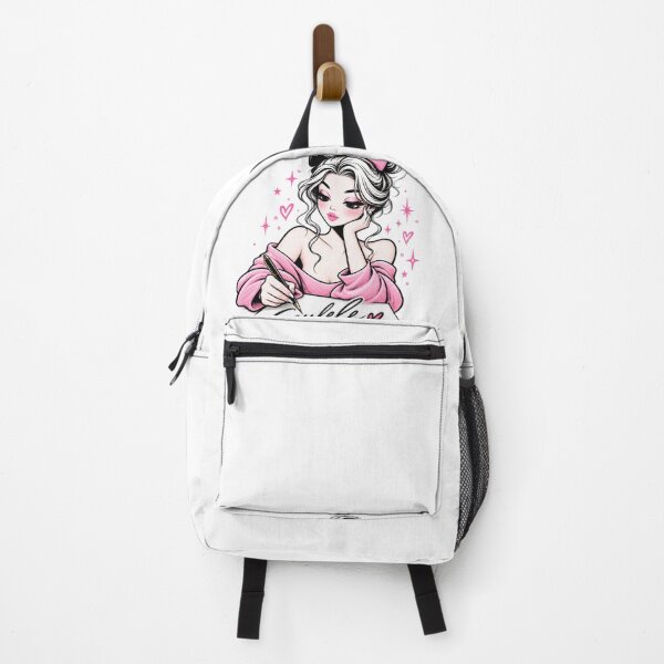 Item preview, Flirty Aesthetic Girl Writing with Pink Bow designed and sold by LC&LCPlatform.