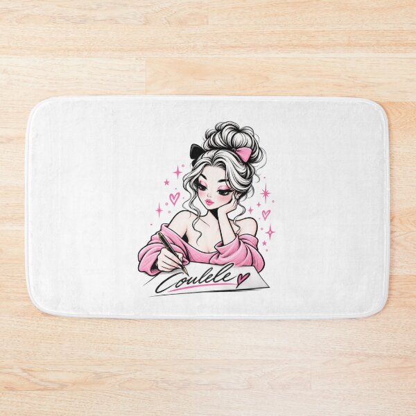 Item preview, Flirty Aesthetic Girl Writing with Pink Bow  designed and sold by LC&LCPlatform.
