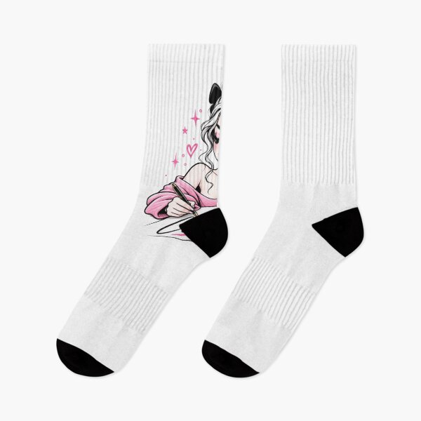 Item preview, Flirty Aesthetic Girl Writing with Pink Bow  designed and sold by LC&LCPlatform.