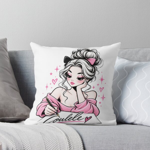 Item preview, Flirty Aesthetic Girl Writing with Pink Bow  designed and sold by LC&LCPlatform.