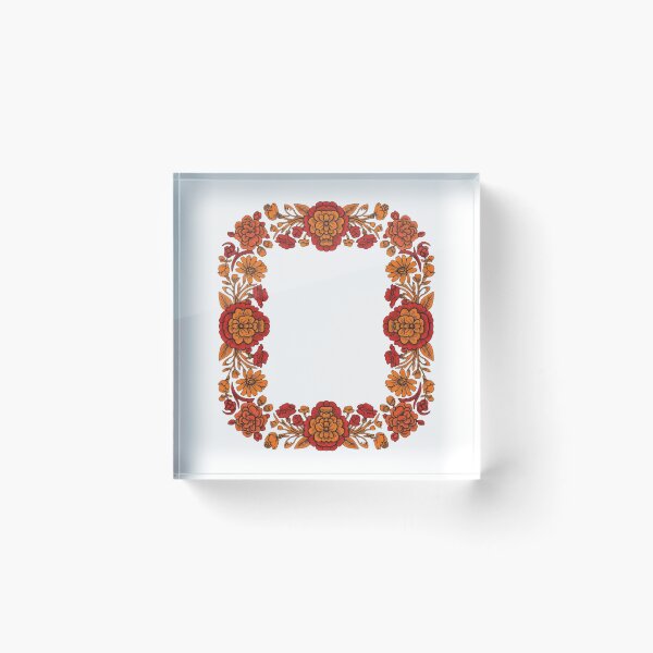 Item preview, Vintage Folk Art Floral Frame - Ornate Botanical Wreath Border designed and sold by Dzblack.