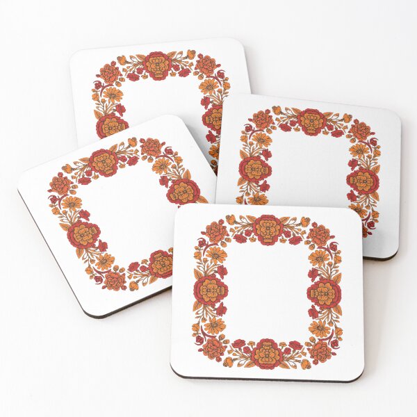 Item preview, Vintage Folk Art Floral Frame - Ornate Botanical Wreath Border designed and sold by Dzblack.