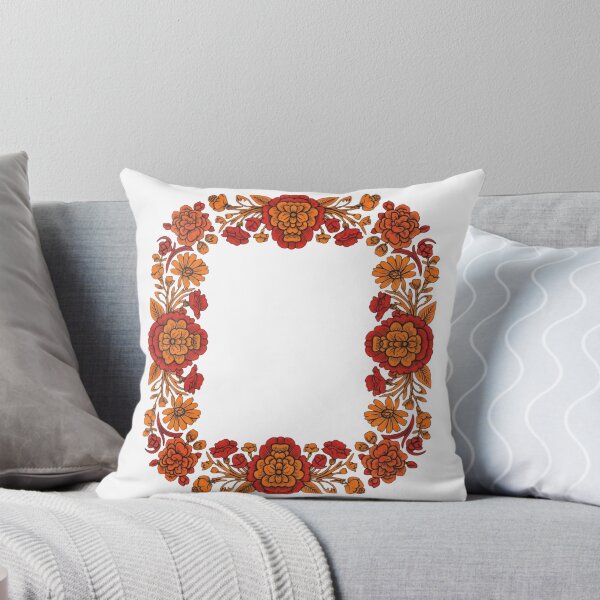 Item preview, Vintage Folk Art Floral Frame - Ornate Botanical Wreath Border designed and sold by Dzblack.