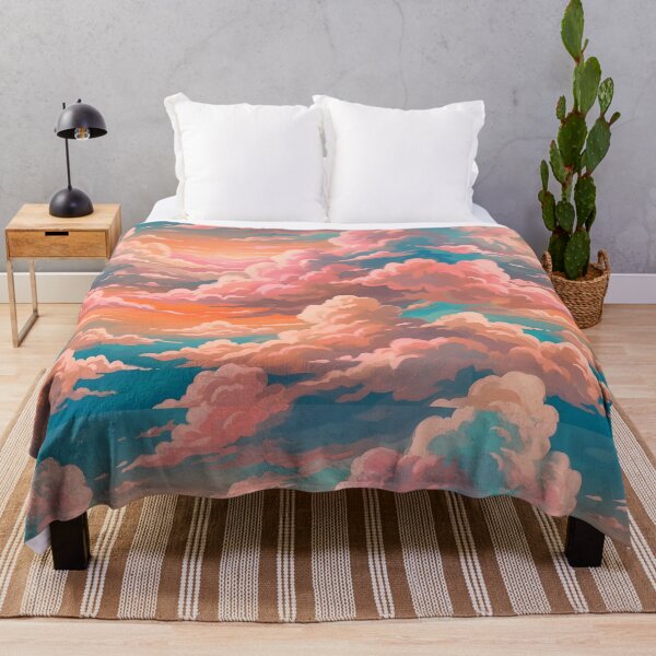 Item preview, Sunset Sky Clouds Pattern | Pink Orange Cloud Print designed and sold by Her-XP.
