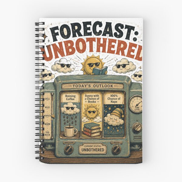 Item preview, Forecast: Unbothered – Retro Weather Station Coffee Books & Naps designed and sold by NarpLTD.