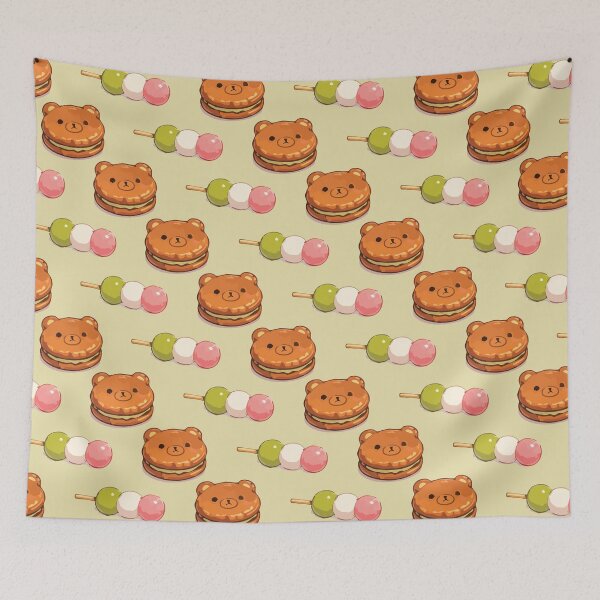 Item preview, Cute Bear Sweets and Dango Japanese Food Pattern 2 designed and sold by SimplePoDesign.