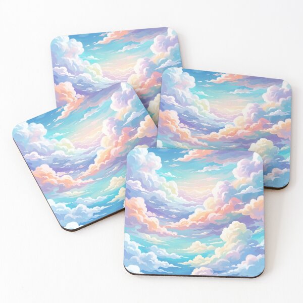 Item preview, Rainbow Pastel Sky Clouds Pattern | Iridescent Cloud Print designed and sold by Her-XP.