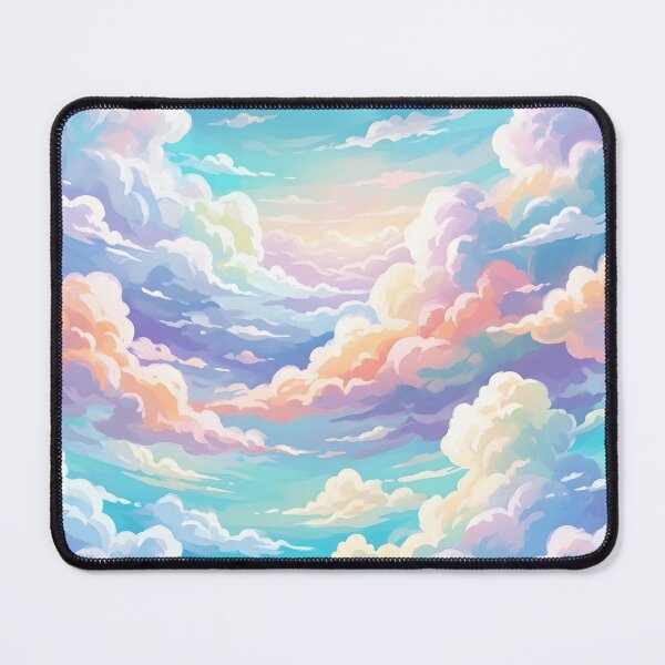 Item preview, Rainbow Pastel Sky Clouds Pattern | Iridescent Cloud Print designed and sold by Her-XP.