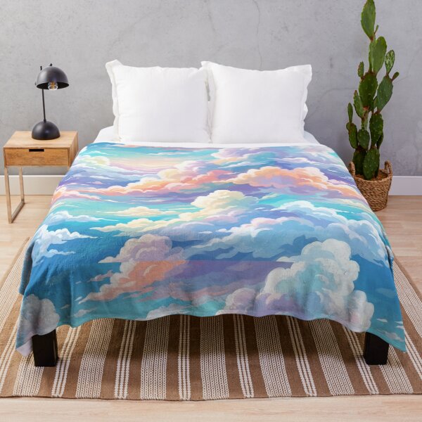 Item preview, Rainbow Pastel Sky Clouds Pattern | Iridescent Cloud Print designed and sold by Her-XP.