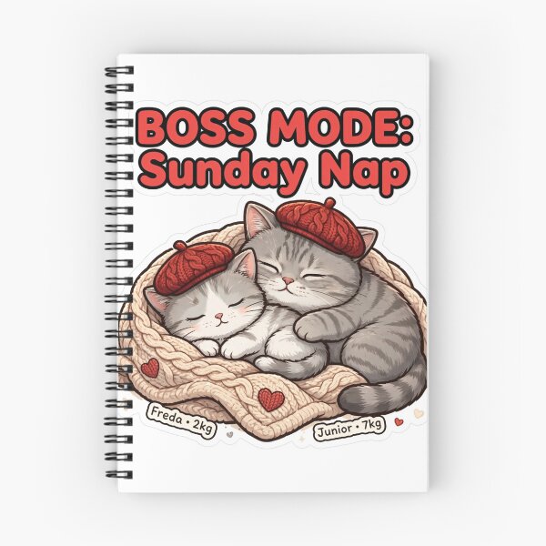 Item preview, Boss Mode: Sunday Nap - Cuddling Cats Freda and Junior designed and sold by MAISON SYLVIE.