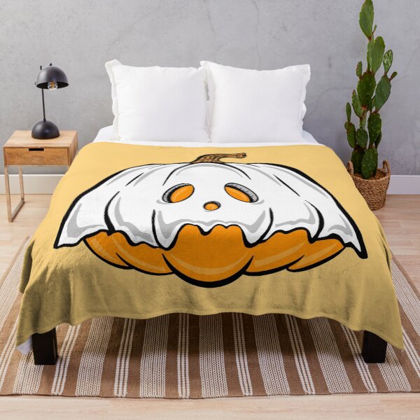Item preview, Orange Pumpkin Ghost with yellow background designed and sold by missmann.