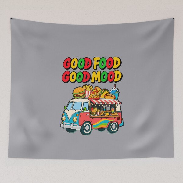Item preview, Good Food Good Mood Cartoon Food Truck designed and sold by Aimetoi.