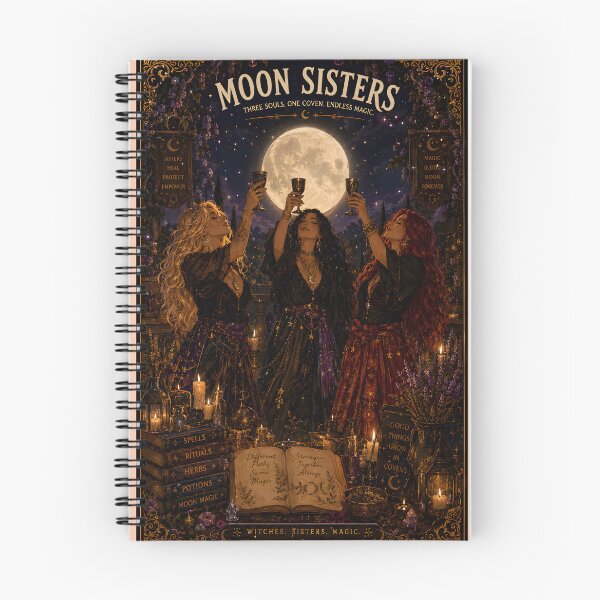 Item preview, Full Moon Coven Sisters Halloween Witchy Friendship Magic Ritual Besties designed and sold by OlgaLuna_design.