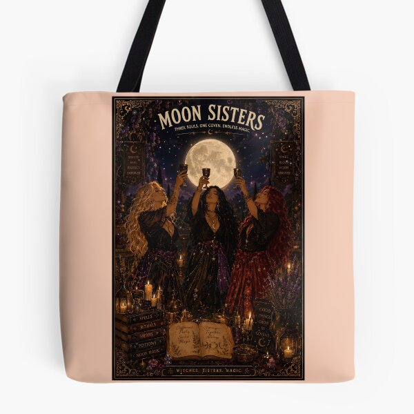 Item preview, Full Moon Coven Sisters Halloween Witchy Friendship Magic Ritual Besties designed and sold by OlgaLuna_design.