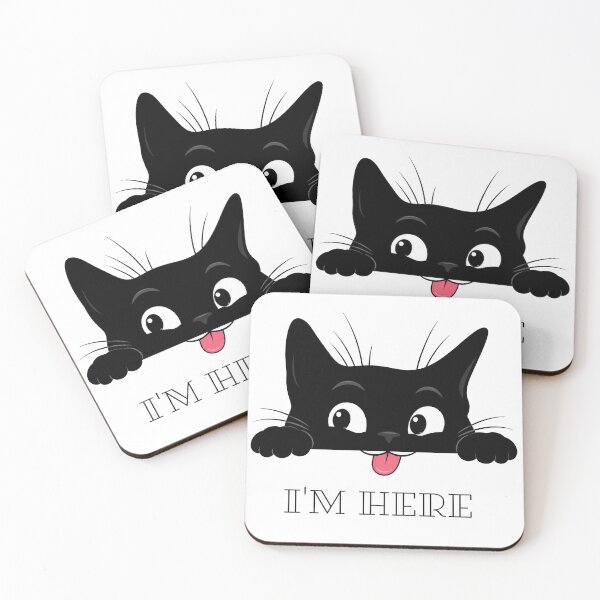 Item preview, Dibujo animado de un gato negro asomándose de forma divertida designed and sold by GRFORA.