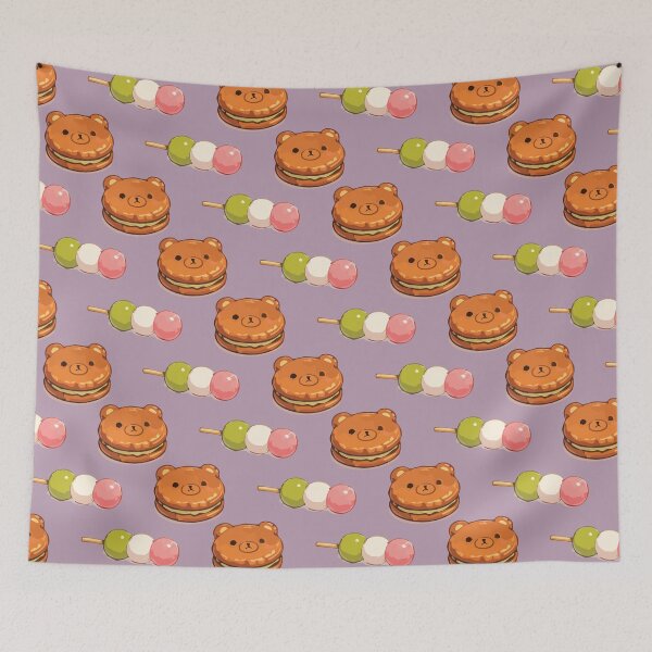 Item preview, Cute Bear Sweets and Dango Japanese Food Pattern 5 designed and sold by SimplePoDesign.