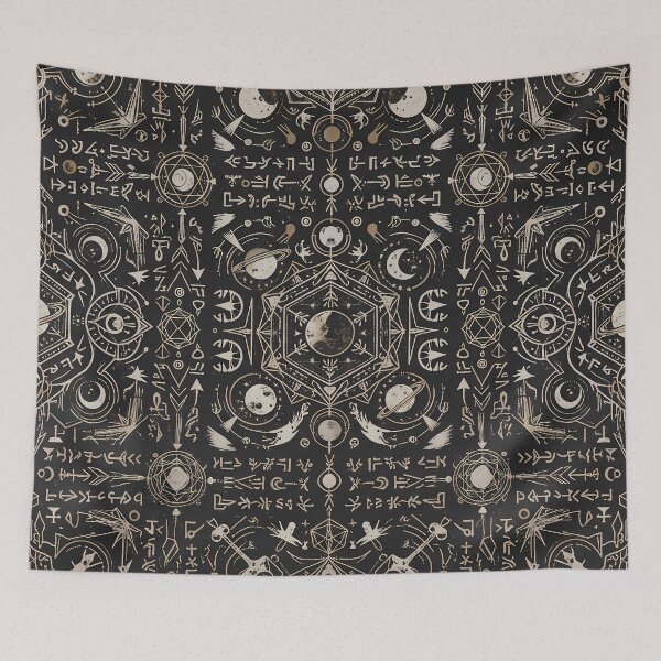 Item preview, 3 Cosmic Sacred Geometry Dark Celestial Astrology Pattern designed and sold by ART ATTACK ZONE.