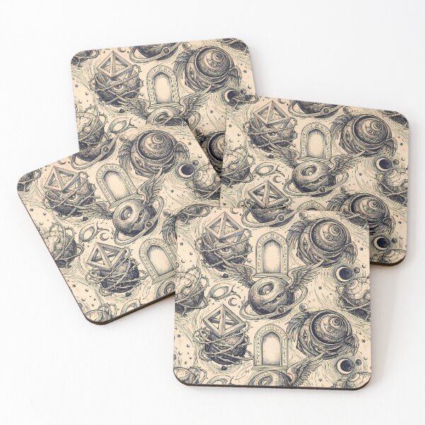 Item preview, 4 Cosmic Sacred Geometry Dark Celestial Astrology Pattern designed and sold by ART ATTACK ZONE.