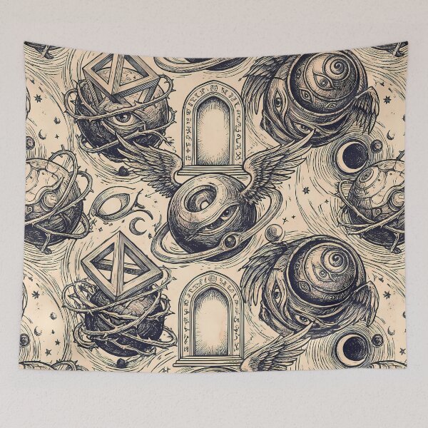 Item preview, 4 Cosmic Sacred Geometry Dark Celestial Astrology Pattern designed and sold by ART ATTACK ZONE.