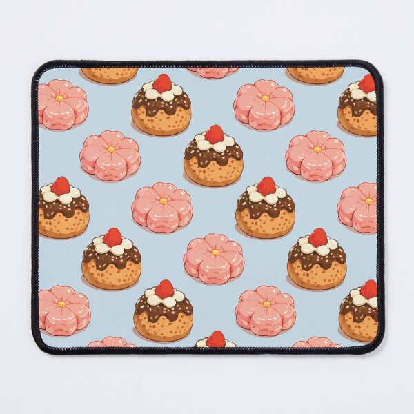 Item preview, Cute Strawberry Donut and Sakura Mochi Dessert Pattern 1 designed and sold by SimplePoDesign.