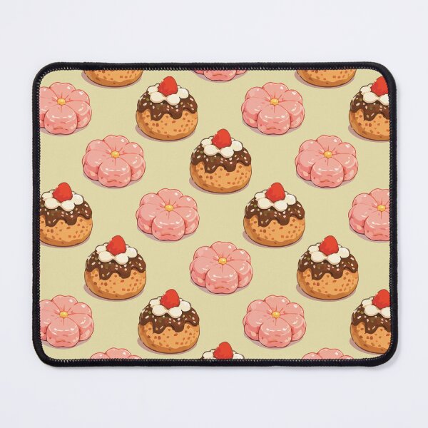 Item preview, Cute Strawberry Donut and Sakura Mochi Dessert Pattern 2 designed and sold by SimplePoDesign.