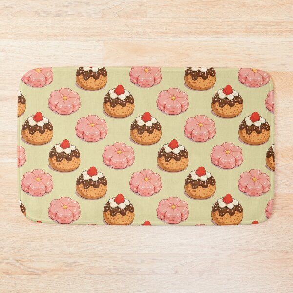 Item preview, Cute Strawberry Donut and Sakura Mochi Dessert Pattern 2 designed and sold by SimplePoDesign.