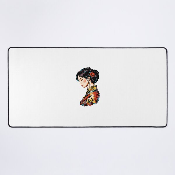 Item preview, Painted Lotus – Colorful Japanese Woman Portrait designed and sold by www.NeveReady.Art.