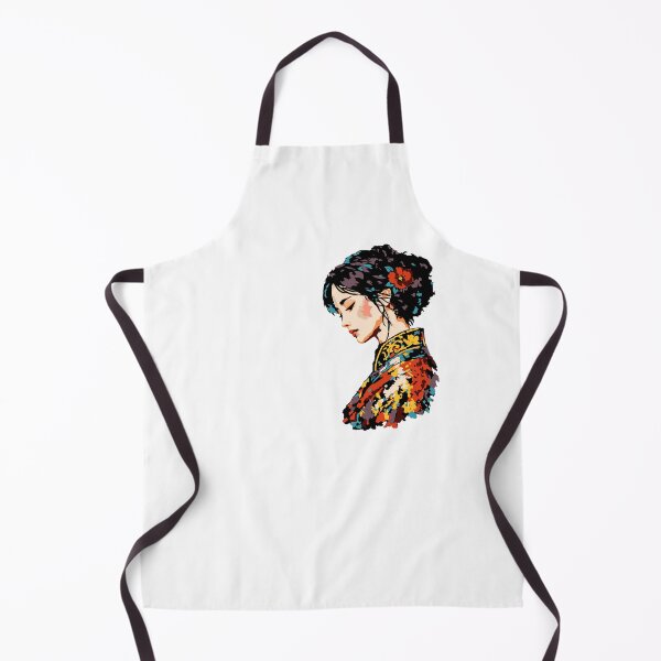 Item preview, Painted Lotus – Colorful Japanese Woman Portrait designed and sold by www.NeveReady.Art.