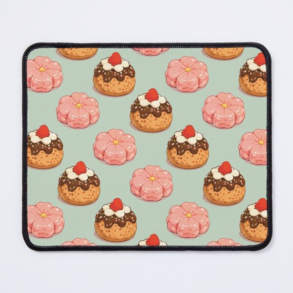Item preview, Cute Strawberry Donut and Sakura Mochi Dessert Pattern 3 designed and sold by SimplePoDesign.