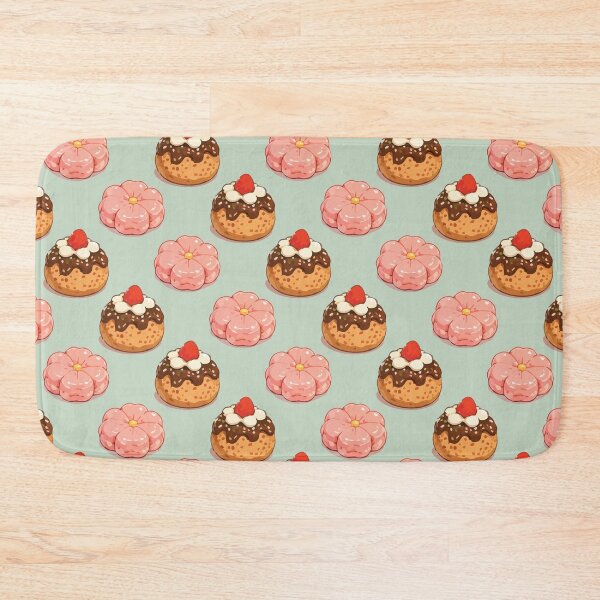Item preview, Cute Strawberry Donut and Sakura Mochi Dessert Pattern 3 designed and sold by SimplePoDesign.