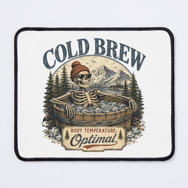 Item preview, Cold Brew Ice Bath Funny Skeleton - Body Temperature Optimal Cold Plunge designed and sold by Neurospicy Trolls.