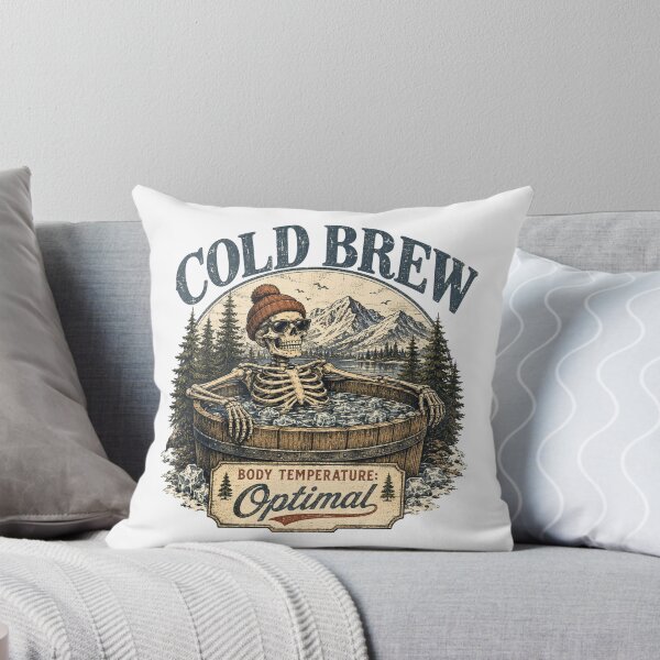 Item preview, Cold Brew Ice Bath Funny Skeleton - Body Temperature Optimal Cold Plunge designed and sold by Neurospicy Trolls.