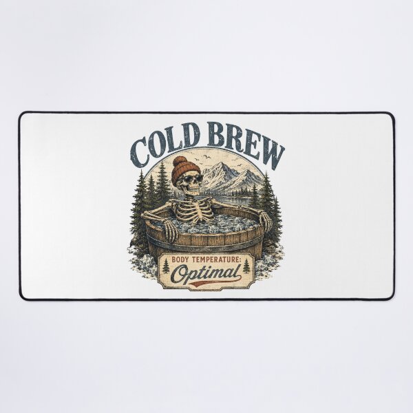 Item preview, Cold Brew Ice Bath Funny Skeleton - Body Temperature Optimal Cold Plunge designed and sold by Neurospicy Trolls.