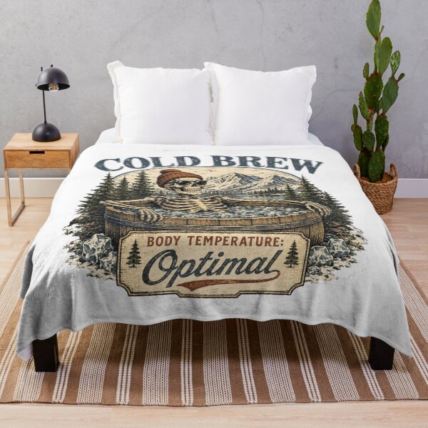 Item preview, Cold Brew Ice Bath Funny Skeleton - Body Temperature Optimal Cold Plunge designed and sold by Neurospicy Trolls.