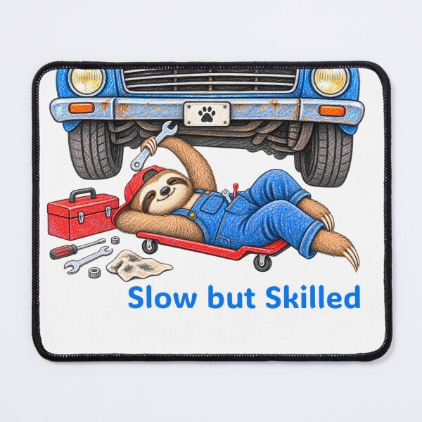 Item preview, Slow but Skilled Sloth Mechanic – Funny Car Repair designed and sold by Buli89.