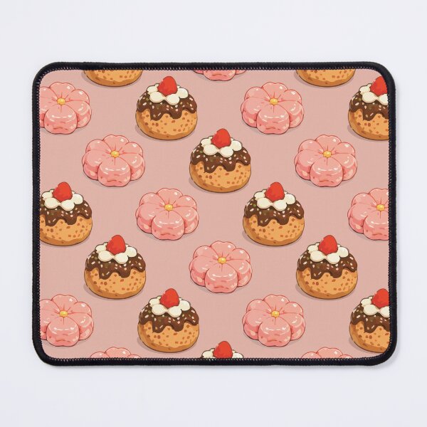 Item preview, Cute Strawberry Donut and Sakura Mochi Dessert Pattern 4 designed and sold by SimplePoDesign.
