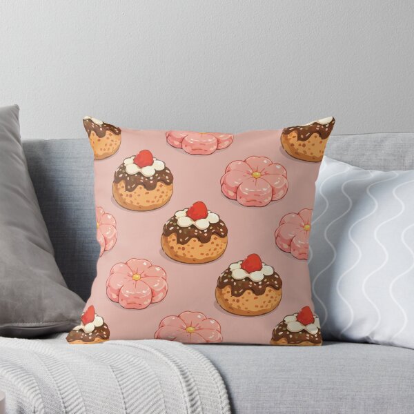 Item preview, Cute Strawberry Donut and Sakura Mochi Dessert Pattern 4 designed and sold by SimplePoDesign.