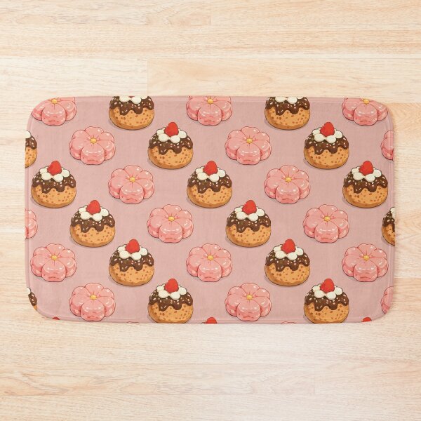 Item preview, Cute Strawberry Donut and Sakura Mochi Dessert Pattern 4 designed and sold by SimplePoDesign.