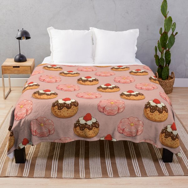 Item preview, Cute Strawberry Donut and Sakura Mochi Dessert Pattern 4 designed and sold by SimplePoDesign.