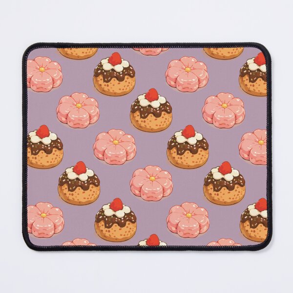 Item preview, Cute Strawberry Donut and Sakura Mochi Dessert Pattern 5 designed and sold by SimplePoDesign.