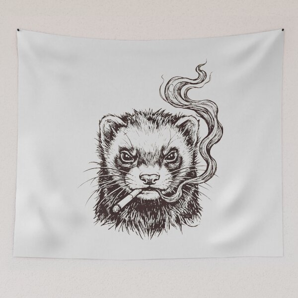 Item preview, Badass Ferret Smoking Edgy Streetwear Aesthetic designed and sold by w66aboo.