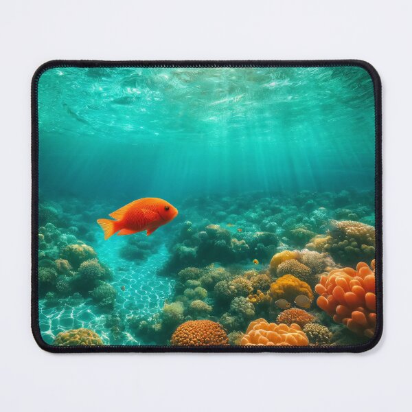 Item preview, Tropical Coral Reef with Orange Fish in Turquoise Ocean designed and sold by NarjaShop.