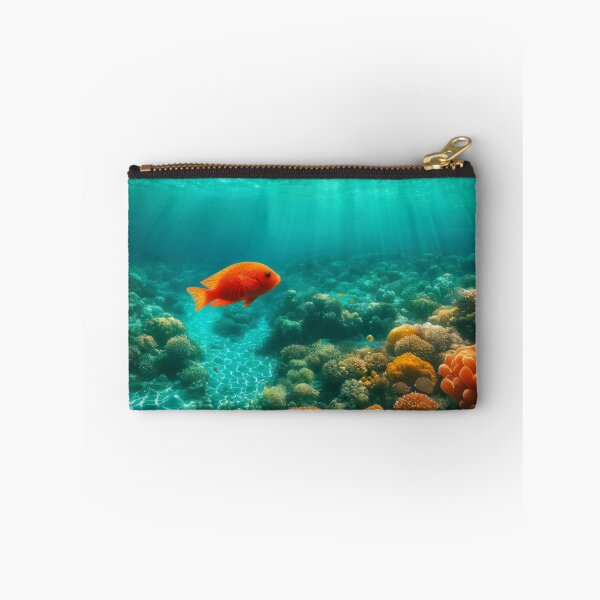 Item preview, Tropical Coral Reef with Orange Fish in Turquoise Ocean designed and sold by NarjaShop.