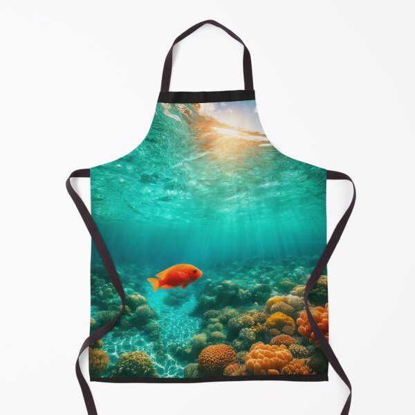 Item preview, Tropical Coral Reef with Orange Fish in Turquoise Ocean designed and sold by NarjaShop.
