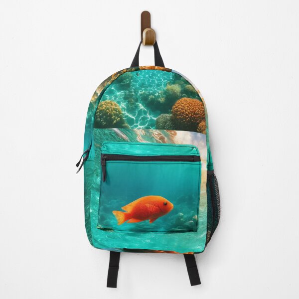 Item preview, Tropical Coral Reef with Orange Fish in Turquoise Ocean designed and sold by NarjaShop.