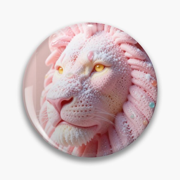 Item preview, Surreal Pink Cream Lion Dessert Art Print designed and sold by LenNo9881.