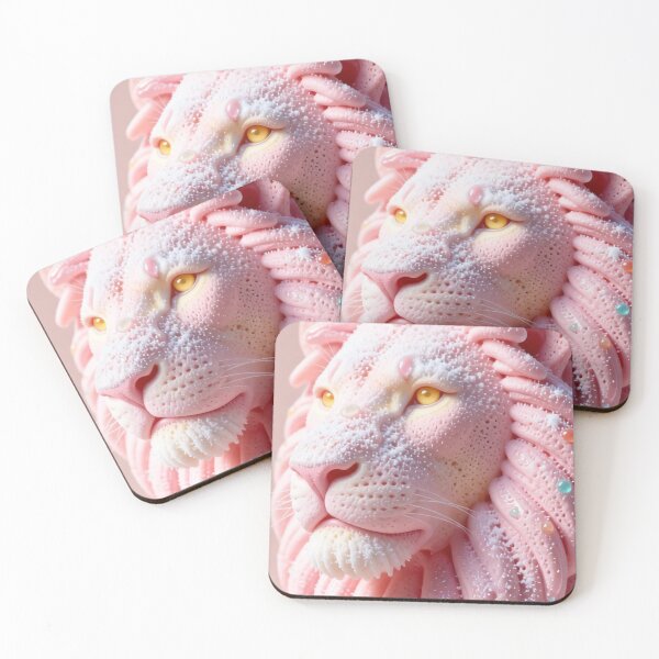 Item preview, Surreal Pink Cream Lion Dessert Art Print designed and sold by LenNo9881.